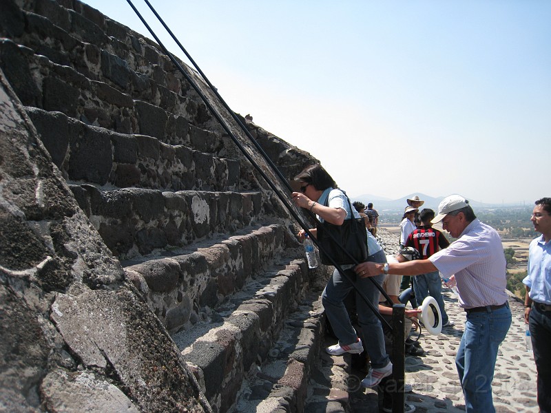Mexico Pyramids - Mexico City 2009 0365.jpg - A trip to the Teotihuacan area of Mexico to visit the pyramids. A vast complex and a great climb to the top. This was followed by lunch in a cave, then a visit to the historical center of Mexico City. March 2009.